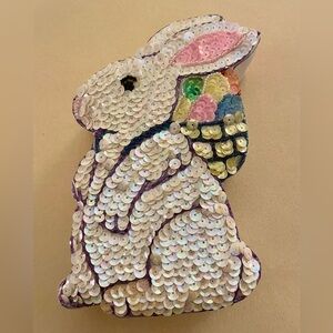 White Sequin Easter Rabbit Box